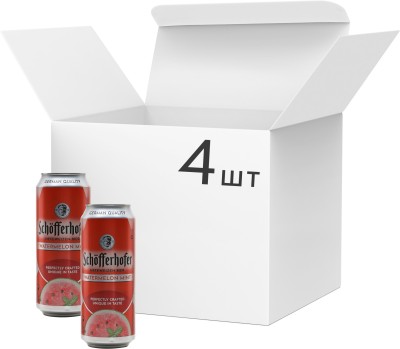 Упаковка суміші пива з соком Schofferhofer Watermelon Mint Мультипак світле нефільтроване 2.5% 0.5 л x 4 шт
