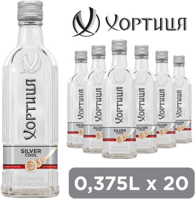 Упаковка горілки Хортиця Срібляста прохолода 0.375 40% л х 20 шт.
