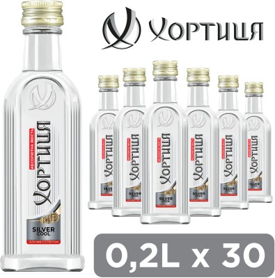Упаковка горілки Хортиця Срібна прохолода 0.2 л 40% х 30 шт.