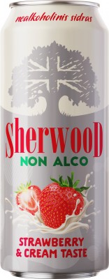 Упаковка суміші пива з соком Sherwood Strawberry & Cream світле фільтроване 0% 0.5 л x 24 шт.