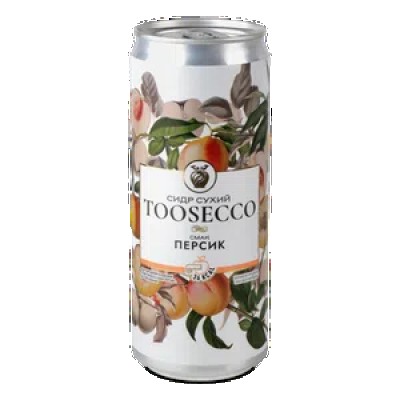 Сидр Toosecco зі смаком персика сухий газований з/б