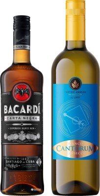 Ром Bacardi Carta Negra витримка 4 роки 0.5 л 40% + Вино Cantorum BIANCO SEMISECCO виноградне натуральне столове біле напівсухе 0.75 л 11.5%
