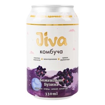 Комбуча Jiva Божевільна Бузина 0,33 л
