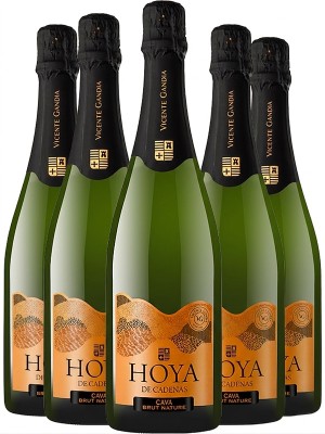 Набір ігристого вина Кава "Нейче", Хойя де Каденас / Cava "Nature", Hoya de Cadenas, біле брют натур 6*0.75л