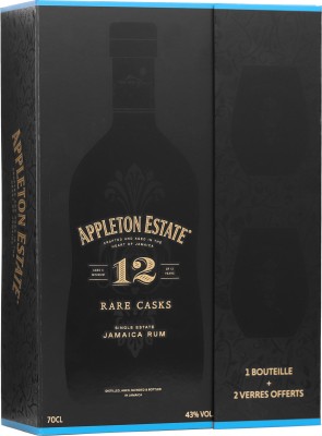Ром Appleton Estate 12 років 0.7 л 40% + 2 склянки в подарунковій упаковці