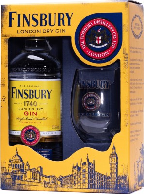 Набір Джин Finsbury London Dry 0.7 л 37.5% у подарунковій упаковці + склянка 465 мл