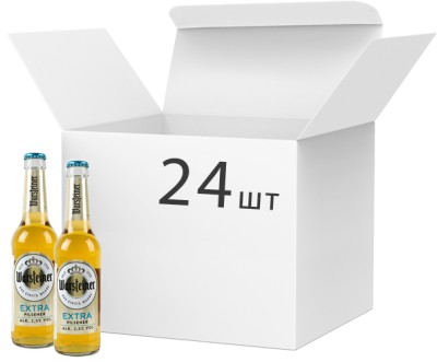 Упаковка пива Warsteiner Extra світле фільтроване 0.33 л x 24 шт.