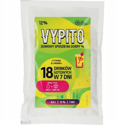 Пакет на 18 напоїв VYPITO 12% Лимон і лайм 126 г