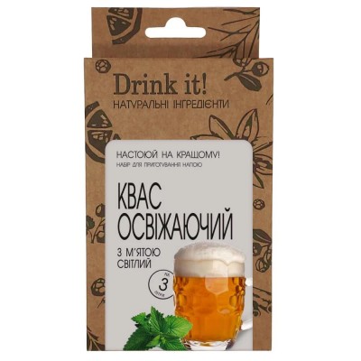 Набір для настоювання Drink it Квас освіжаючий з м'ятою світлий