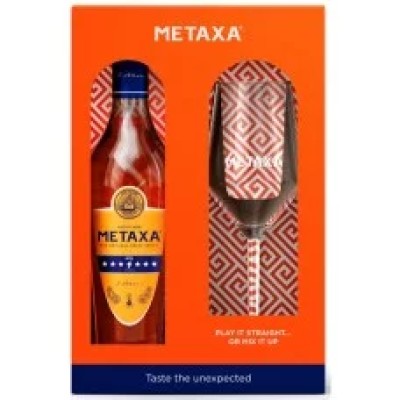 Бренді Metaxa / Метакса, 7 зірок, 40%, 0.7 л + 1 бокал
