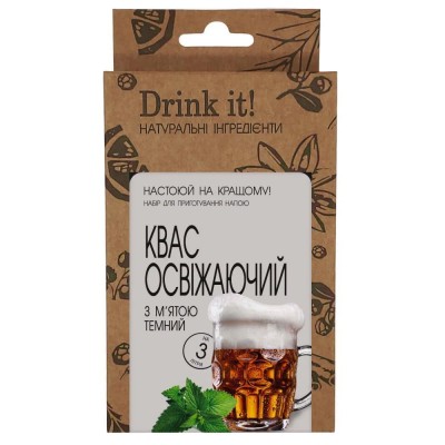 Набір для настоювання Drink it Квас освіжаючий з м'ятою темний