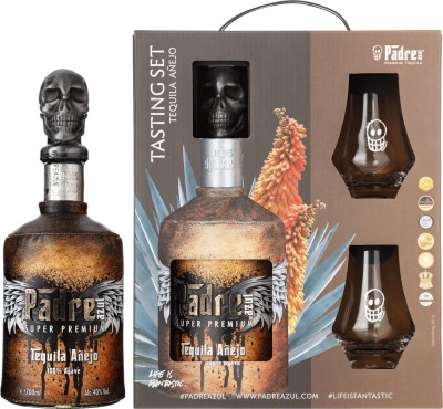 Текіла Padre Azul Anejo 0.7 л 40% + 2 бокали у подарунковій упаковці