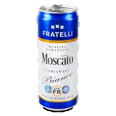 Напій винний Fratelli Moscato Bianco напівсолодкий газований з/б