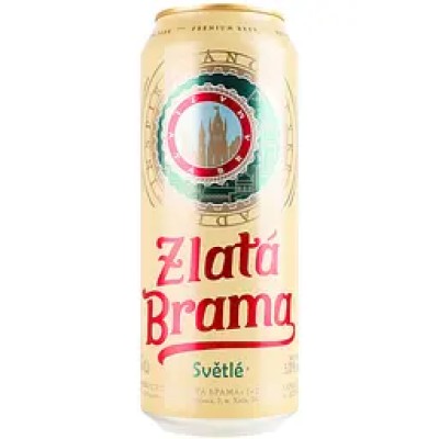 Пиво Zlata Brama світле 5% 0.5 л з/б