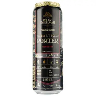Пиво Volfas Engelman Baltic Porter, темне, з/б, 6%, 0,568 л