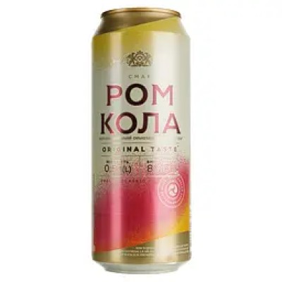 Напій слабоалкогольний Оболонь Ром Кола, з/б, 8%, 0,5 л