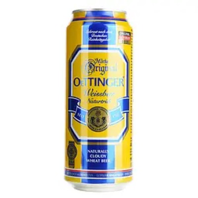 Пиво Oettinger Weissbier, світле, нефільтроване, 4,9%, 0,5 л