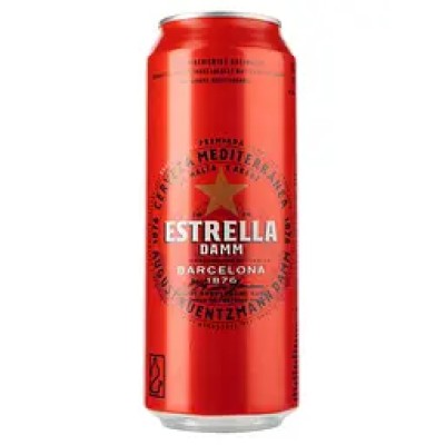 Пиво Estrella Damm Barcelona, світле, 4,6%, з/б, 0,5 л