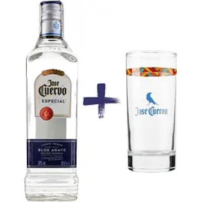 Набір: Текіла Jose Cuervo Especial Silver, 38%, 0,5 л + Склянка Jose Cuervo, 350 мл