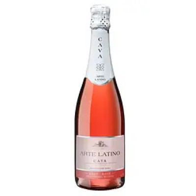 Набір: Вино ігристе Arte Latino Cava Brut Rose рожеве брют 0.75 л + Шоколад молочний Spell з солоною карамеллю та печиво 120 г
