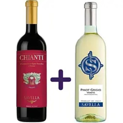 Набір: Вино Savella Chianti червоне сухе 0.75 л + Вино Savella Pinot Grigio біле сухе 0.75 л
