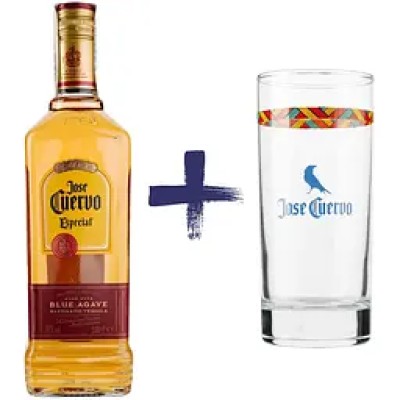 Набір: Текіла Jose Cuervo Especial Reposado, 38%, 1 л + Склянка Jose Cuervo, 350 мл