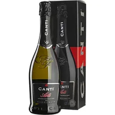 Вино ігристе Canti Asti, біле, солодке, 7%, 0,75 л, подарункова упаковка