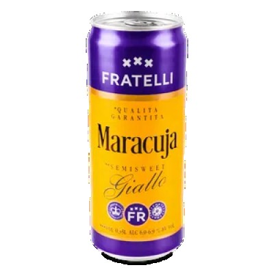 Напій винний Fratelli Maracuja Giallo напівсолодкий з/б