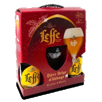 Пиво Leffe Blonde світле + Brune темне + келих 0,33 л