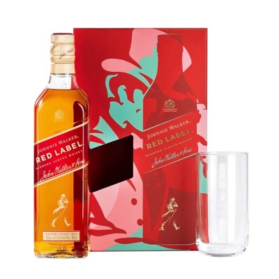 Віскі купажований бленд Набір Johnnie Walker Red label + 1 склянка 0,7 л
