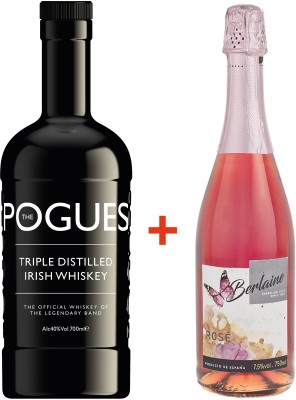 Віскі The Pogues Irish Whiskey New Design 0.7 л 40% + Винний напій ігристий ароматизований Berlaine рожеве солодке 0.75 л 7.5%