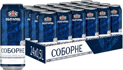 Упаковка пива Оболонь Соборне світле пастеризоване 4.9% 0.5 л х 24 шт