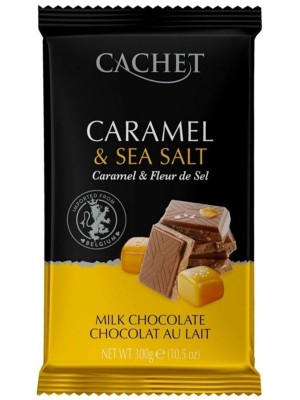 Шоколад молочний з карамеллю та морською сіллю, Cachet, 300г