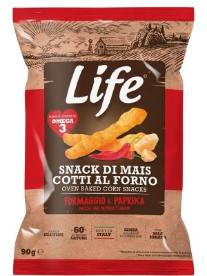 Снеки кукурудзяні зі смаком сиру та паприки, Life Snack, 90г