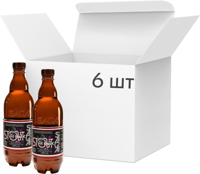 Упаковка пива Saga Milk Stout темне нефільтроване 7.4% 0.66 л x 6 шт