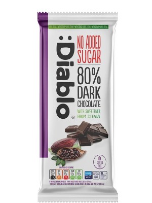 Шоколад чорний 80% зі стевією, Diablo, 75г