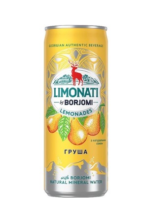 Лимонад зі смаком груші, Borjomi, з/б, 0.33л