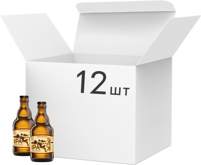 Упаковка пива Saga IPA (India Pale Ale) світле нефільтроване 5% 0.33 л x 12 шт