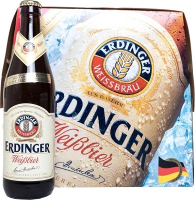 Упаковка пива Erdinger Weissbier світле нефільтроване 5.3% 0.5 л х 12 шт