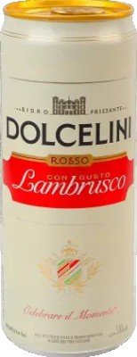 Сидр Dolcelini Con Gusto Lambrusko Rosso солодкий шипучий міцний 7.5% 0,33 л