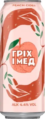 Сидр Гріх і Мед зі смаком персика 500 мл