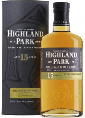 Віскі Highland Park 15 Y.O. 0,7л 40% В тубусі