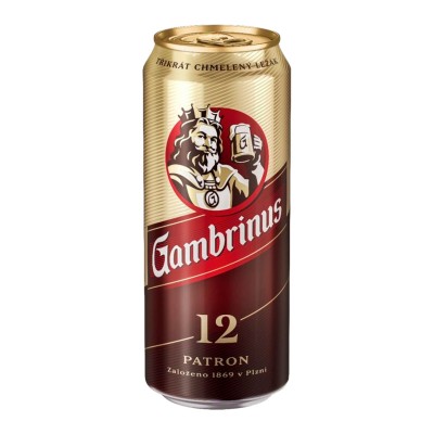 Пиво Gambrinus 12 Patron, 5,1% (24 жб по 0,5л, Чехія).