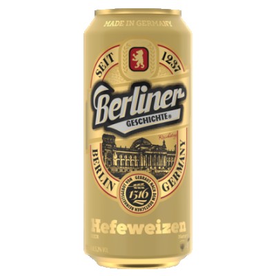 Пиво 0,5 л Berliner Geschichte Hefeweizen світле пшеничне нефільтроване 5,2% об ж/б Німеччина