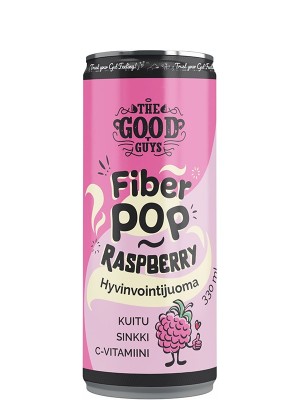 Напій газований Файбер Поп, Малина / Fiber Pop, Raspberry, The Good Guys, з/б, 0.33л