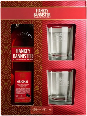 Віскі купажований бленд Набір подарунковий Hankey Bannister Original (+ 2 склянки) 0,7 л