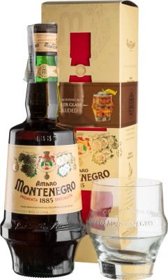 Бітер Gruppo Montenegro Amaro + келих у подарунковій упаковці 0.75 л 23%